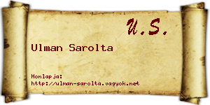 Ulman Sarolta névjegykártya